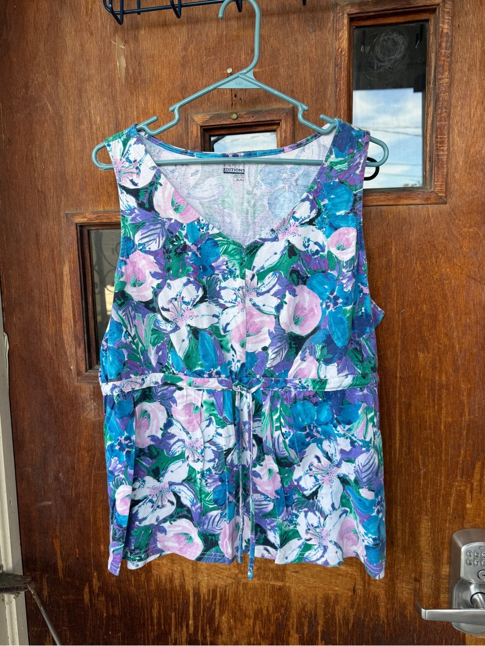 Basic Editions Floral Tank Top in Blue, Purple, Pink, Green